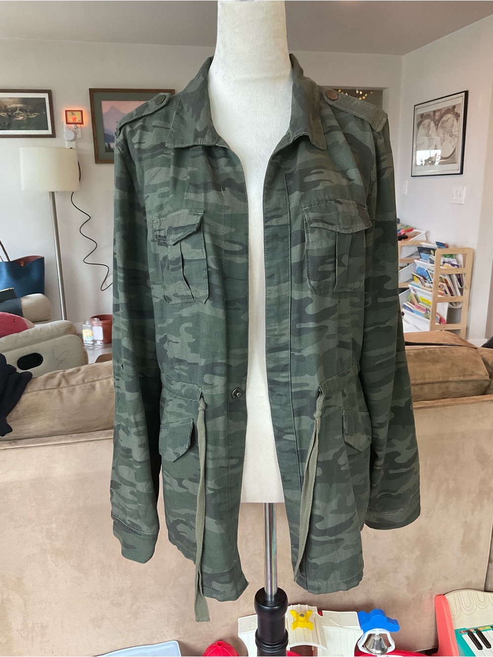 Utility‎ Streetwear Sanctuary Women's Green Camouflage Military Jacket M